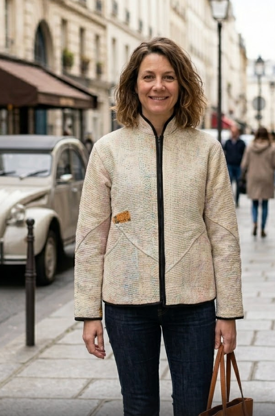 Veste Kantha réversible — Pièce unique n°031