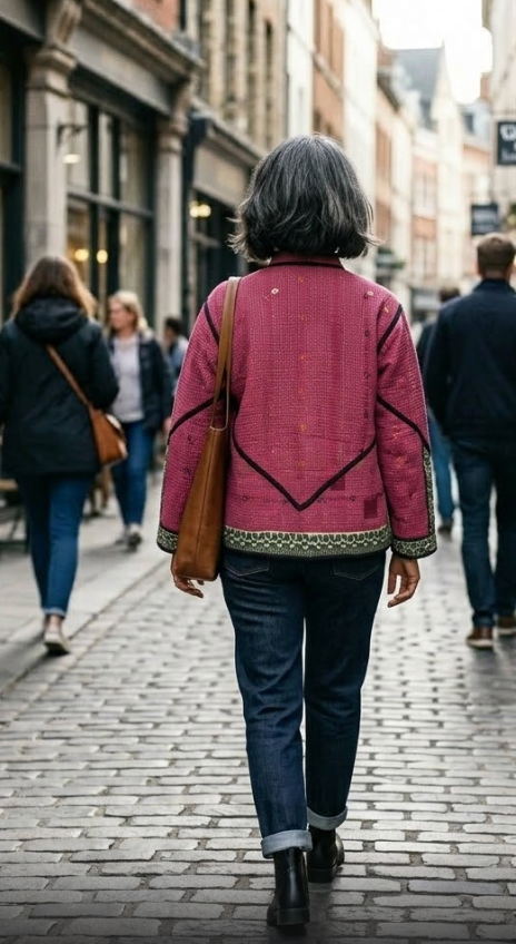 Veste Kantha réversible — Pièce unique n°032