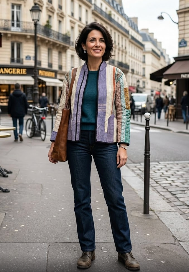 Veste Kantha réversible — Pièce unique n°033