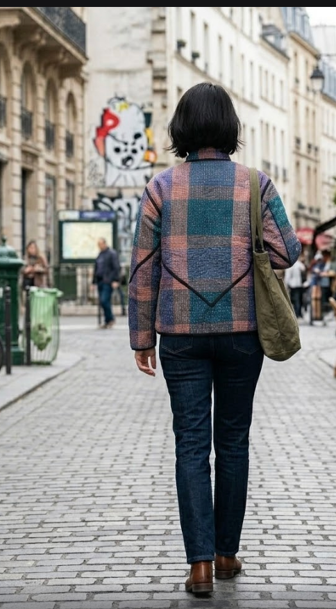 Veste Kantha réversible — Pièce unique n°034