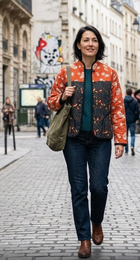 Veste Kantha réversible — Pièce unique n°034