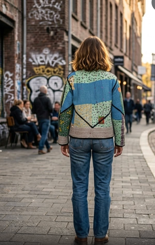 Veste Kantha réversible — Pièce unique n°035