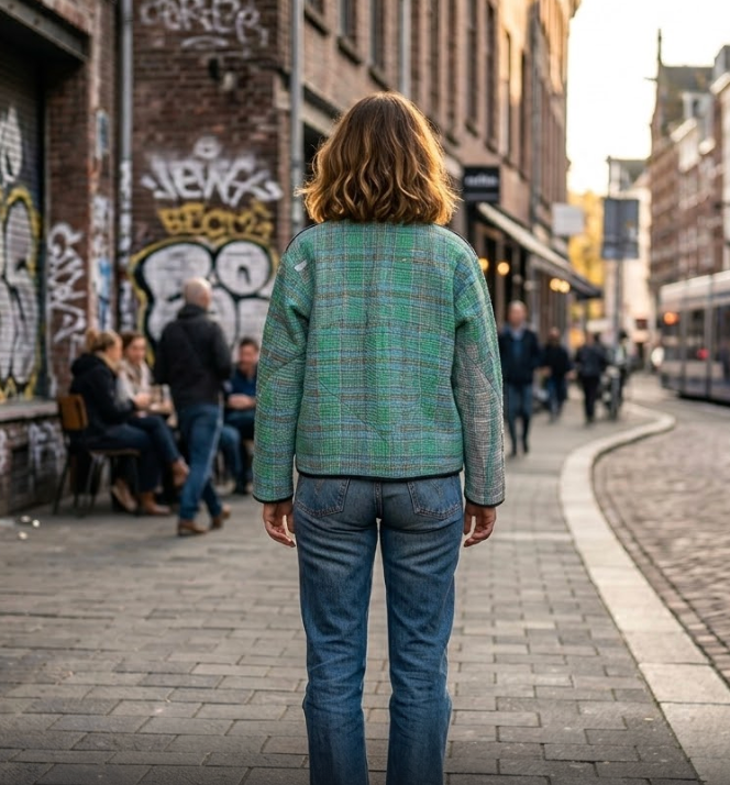 Veste Kantha réversible — Pièce unique n°035