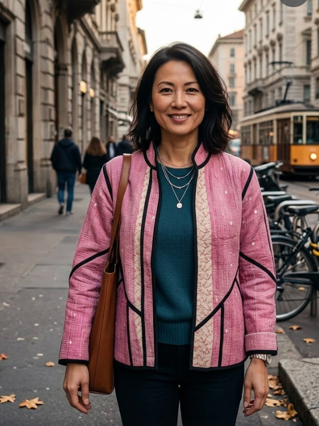 Veste Kantha réversible — Pièce unique n°036
