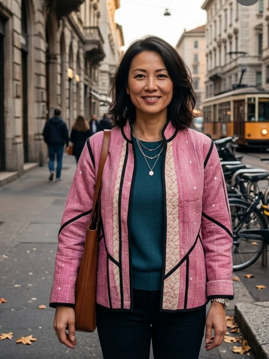 Veste Kantha réversible — Pièce unique n°036