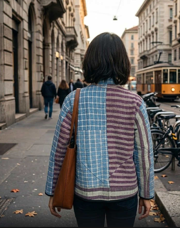 Veste Kantha réversible — Pièce unique n°036
