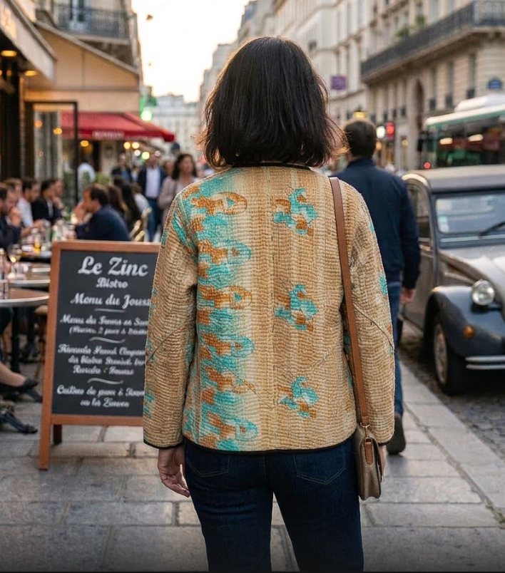 Veste Kantha réversible — Pièce unique n°037