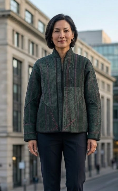 Veste Kantha réversible — Pièce unique n°038