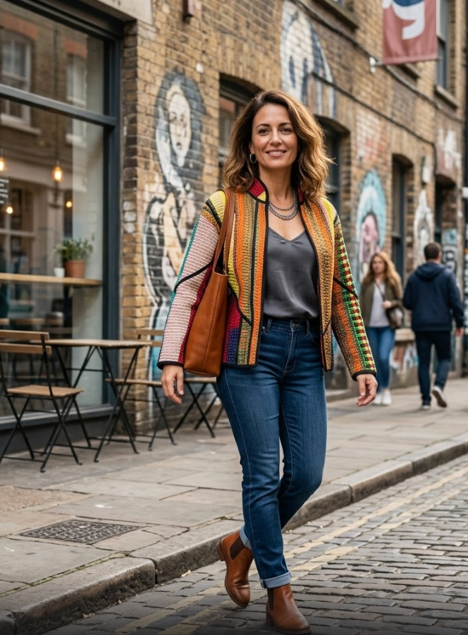Veste Kantha réversible — Pièce unique n°039