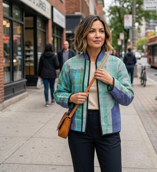 Veste Kantha réversible — Pièce unique n°041