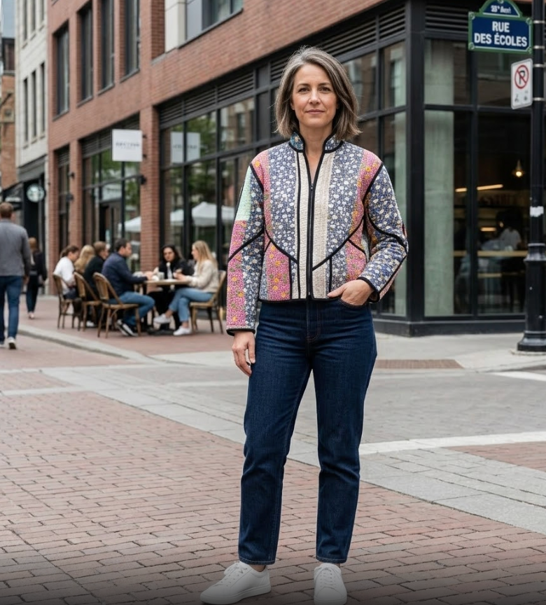 Veste Kantha réversible — Pièce unique n°043