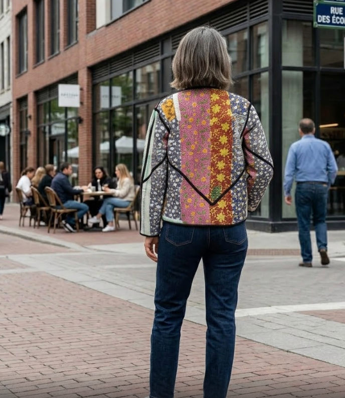 Veste Kantha réversible — Pièce unique n°043