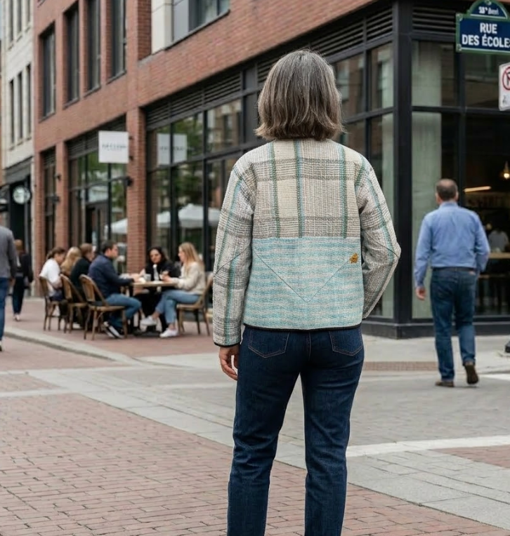 Veste Kantha réversible — Pièce unique n°043