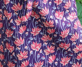 Robe longue Marjolaine Violet fleuri