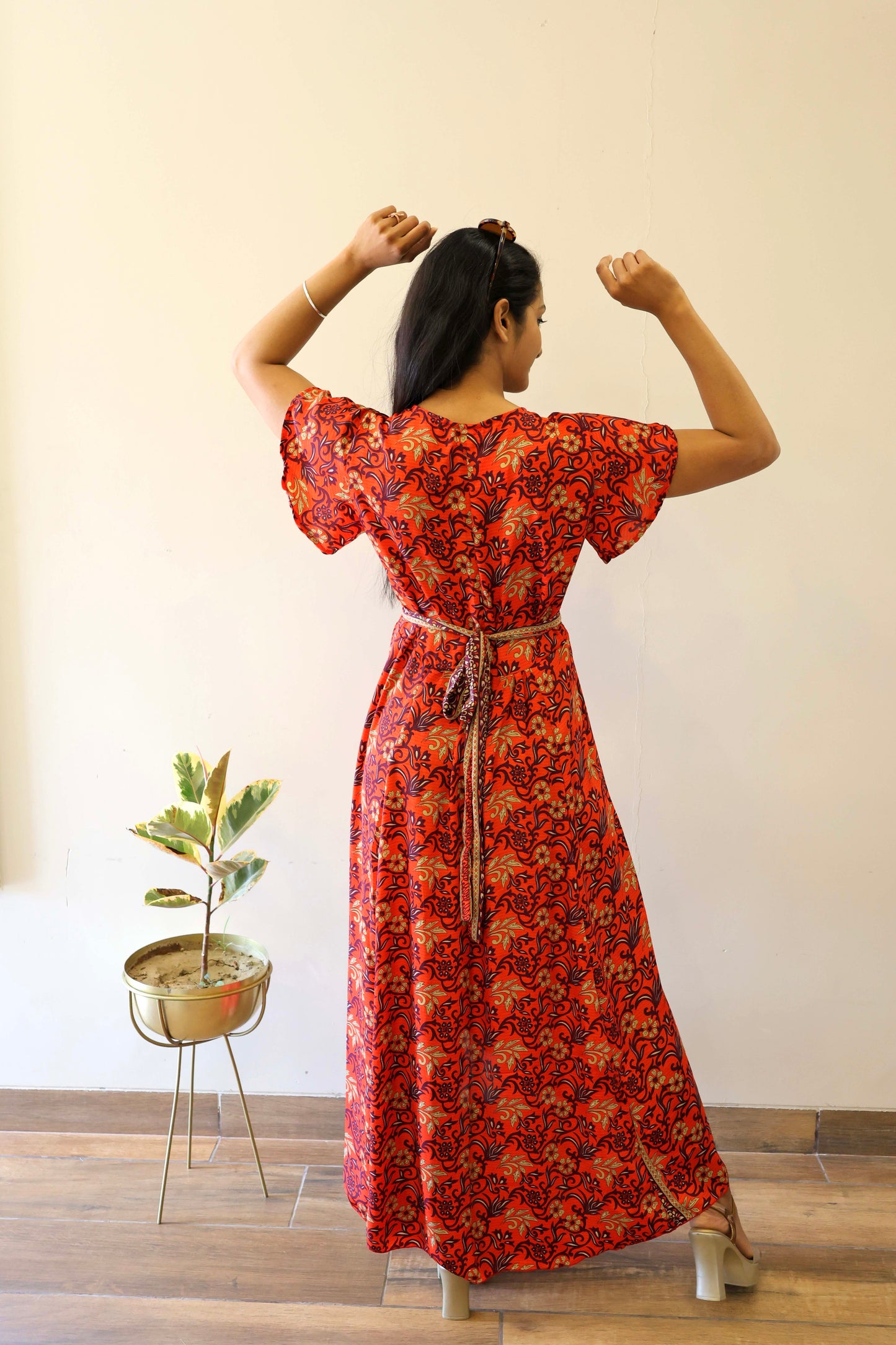 Robe Longue Portefeuille Luna Corail