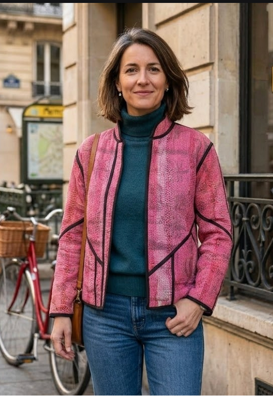 Veste Kantha réversible — Pièce unique n°011