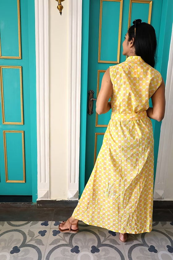 Robe longue Acacia – coton – imprimé artisanal