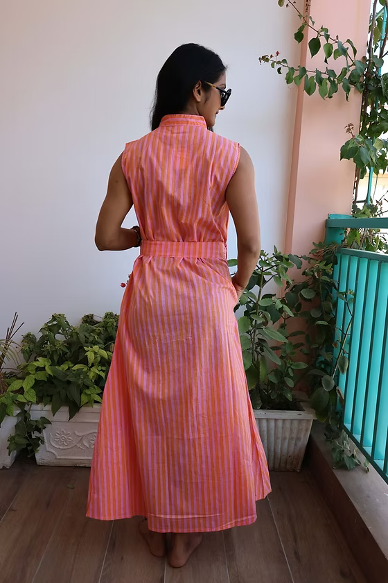 Robe longue Acacia – coton – imprimé artisanal