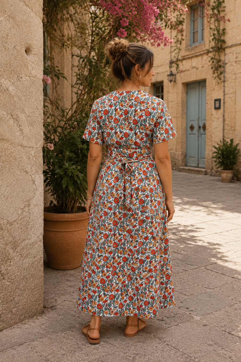 Robe longue Marjolaine fleurs