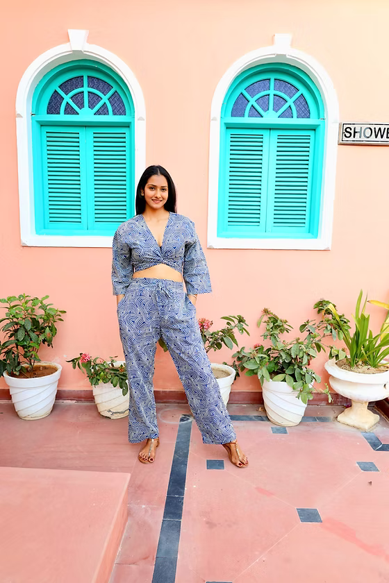 Pantalon Soraya — imprimé géométrique